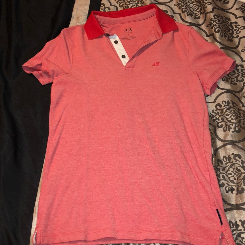 Red Armani exchange polo size S